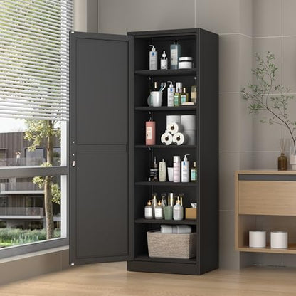 Metal Locker Tall Narrow Storage Cabinet