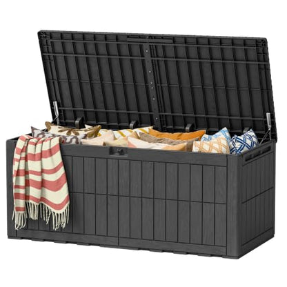 185 Gallon Deck Box Resin Outdoor Storage Box Waterproof