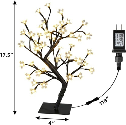Set of 2 Lighted Cherry Blossom Tree