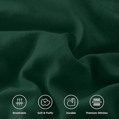Dark Green Twin Size Ruffle Comforter Set