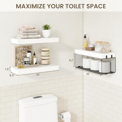 Bathroom Floating Shelf for Wall (3 Count)