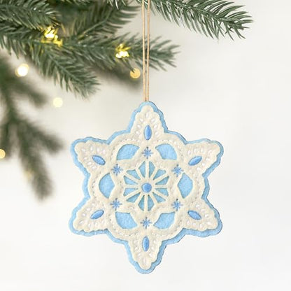 Winter Handmade Icy Snowflake HeartFelt Charm Card
