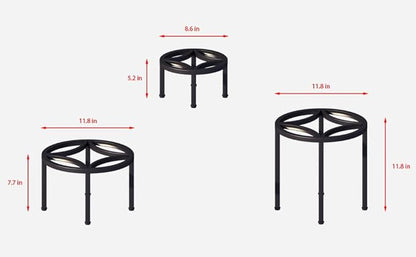 Zhongma Set of 3 Metal Plant Stand for Heavy Potted Plant for Home Indoor and Outdoor, 220 LBS Capacity & Heavy Duty Construction, Sturdy Plant Riser without Installation Required