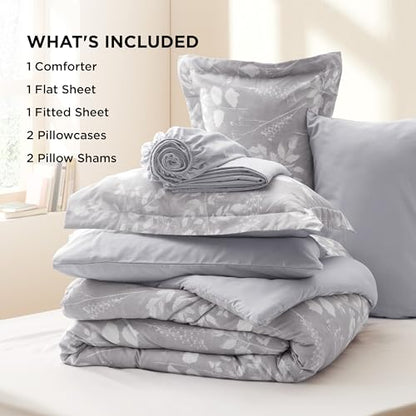 Floral Grey Comforter Set