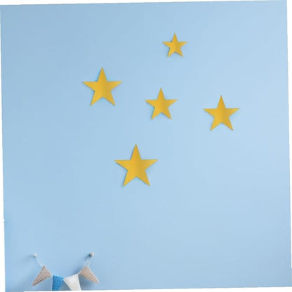 10pcs Gold Foil Star Wall Decals for Bedroom Decor Removable Nursery Stickers Self-Adhesive Star Shape Wall Stickers for Living and DIY Decoration
