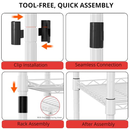 5 Wire Shelving Metal Storage Rack Adjustable Shelves