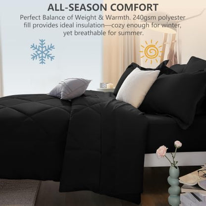Oversized Queen Comforter Set Black