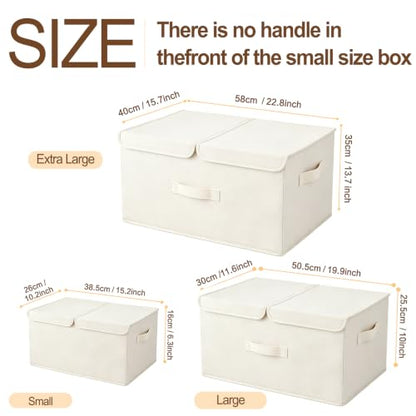 2 Pack Large Storage Boxes with Lids and Handles (2 Count)
