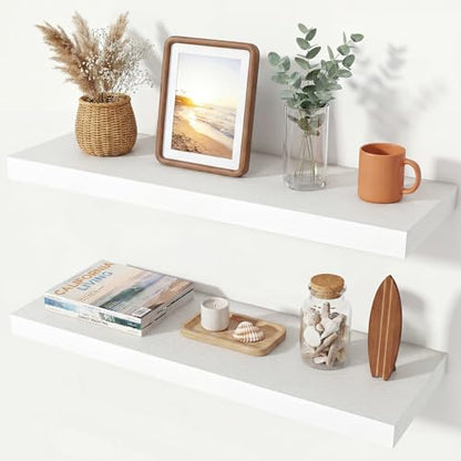 Floating Shelves 31.5" W x 10.3" D White Set of 2 (2 Count)