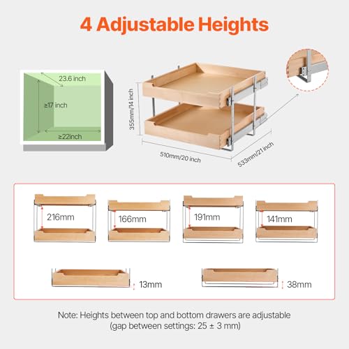 2 Tier Pull Out Cabinet Organizer