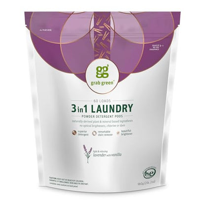 3-in-1 Laundry Detergent Pods, 60 Count, Lavender + Vanilla