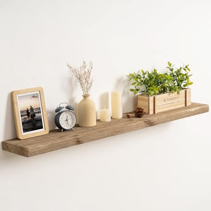 44 Inch Long Solid Wood Floating Shelves for Wall