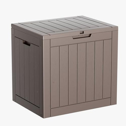 35 Gallon Deck Boxes Resin Outdoor Storage Box UV Resistant Outside Deck Box with Lockable Lid for Patio Furniture