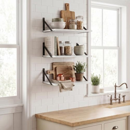 White Floating Shelves 16 Inch Long