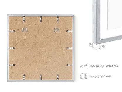 20x20 Silver Metal Picture Frames Matted to 16x16