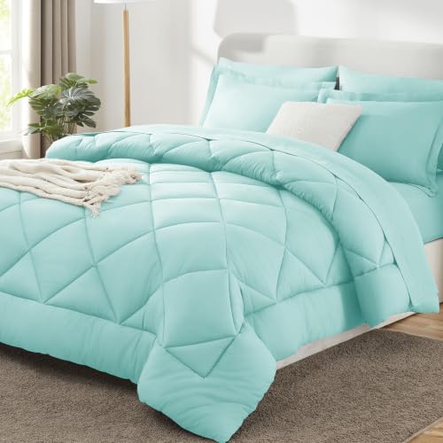Oversized Queen Comforter Set Spa Blue
