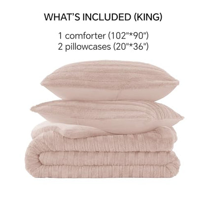 Faux Fur King Size Comforter Set