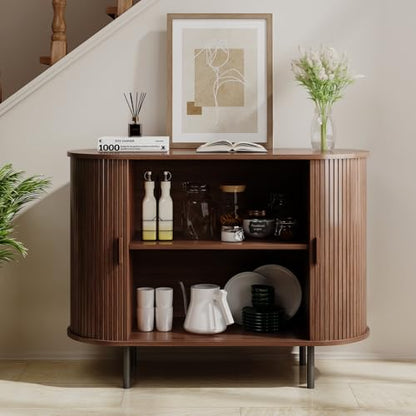 40" Fluted Buffet Sideboard Cabinet with Sliding Door