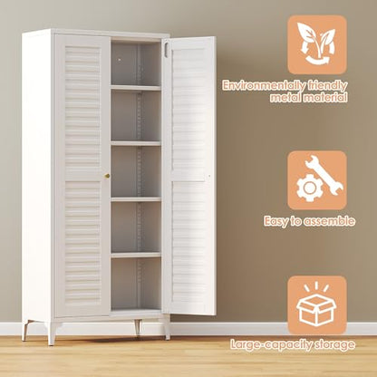 63.58 in Metal Pantry Cabinet with Adjustable Shelves