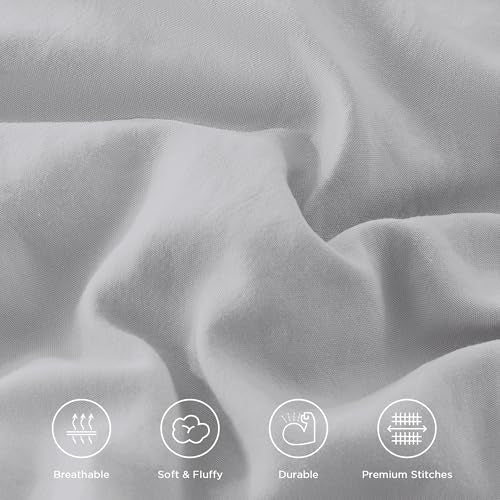 Silver Gray Ruffle Comforter Set King