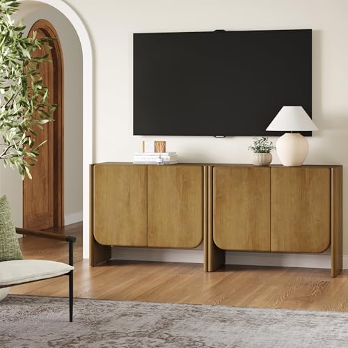 Jacala Mid Century Modern Entryway Storage Cabinet with Doors (2 Count)