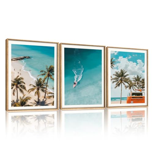 Nature Surfboard Beach Framed Canvas Wall Art