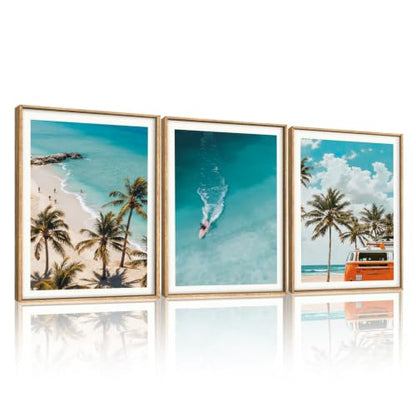 Nature Surfboard Beach Framed Canvas Wall Art