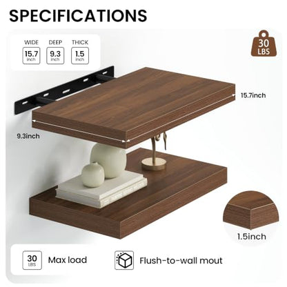 16 inchs Floating Shelves for Wall Set of 2