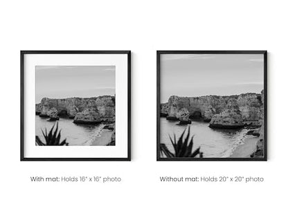 20x20 Black Metal Picture Frame Matted to 16x16
