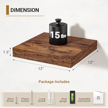 12x12 Deep Floating Shelves (2 Count)