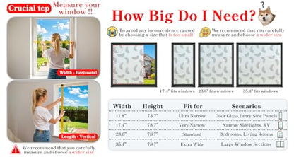 Boho Window Privacy Film Feather Pattern Static Cling Anti