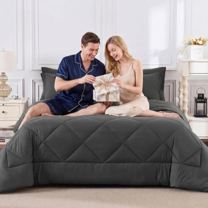 Oversized King Comforter Set Dark Grey