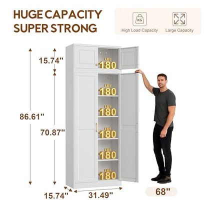 86.6" Kitchen Pantry Cabinet