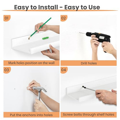 Floating Shelves for Wall Decor and Storage (6 Count)