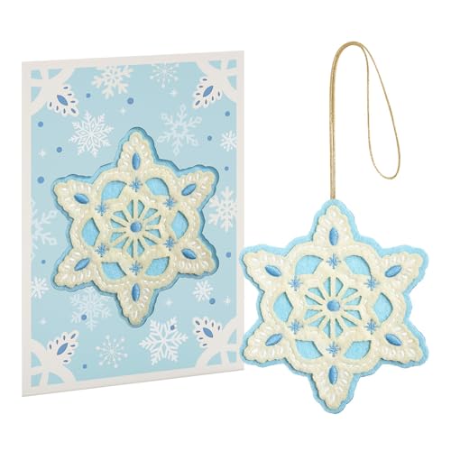 Winter Handmade Icy Snowflake HeartFelt Charm Card