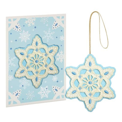 Winter Handmade Icy Snowflake HeartFelt Charm Card