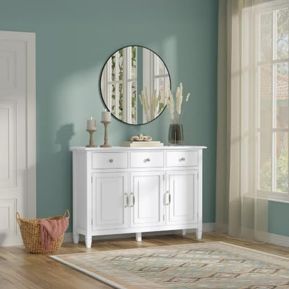 Connaught 51" Wide Solid Wood Storage Cabinet in White