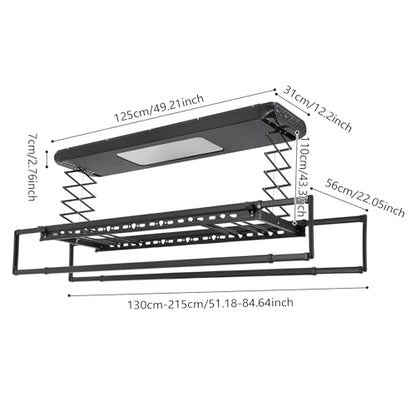 Electric Retractable Airing Rack Black
