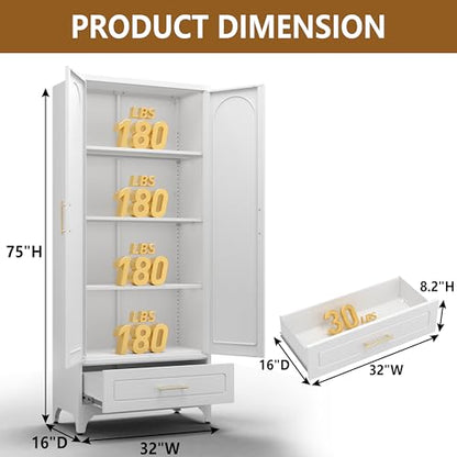 75" Metal Storage Cabinet