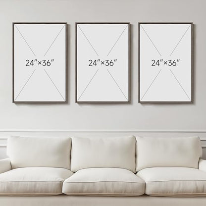 Large Framed 3D Wood Mountain Wall Art Decor for Living Room (3 Count)