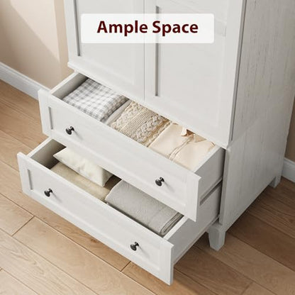 Armoire Wardrobe Closet with 2 Drawers
