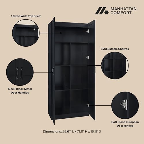 Cornelia Modern Tall Storage Cabinet with Doors and Adjustable Shelves 1.0