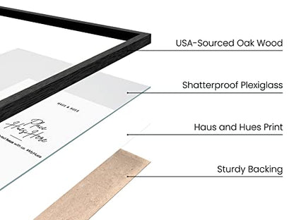 6x8 Black Oak Wooden Frame Set of 3