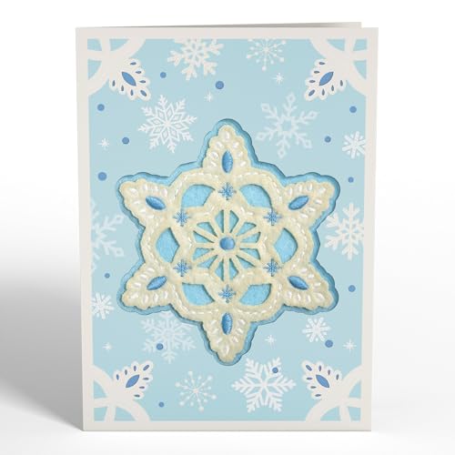Winter Handmade Icy Snowflake HeartFelt Charm Card