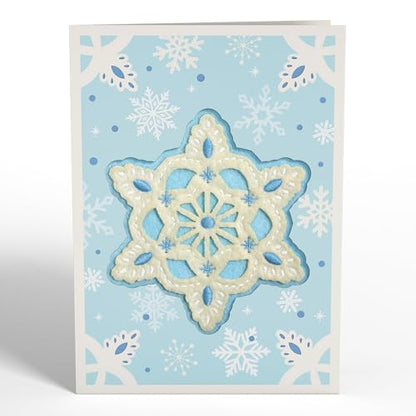 Winter Handmade Icy Snowflake HeartFelt Charm Card