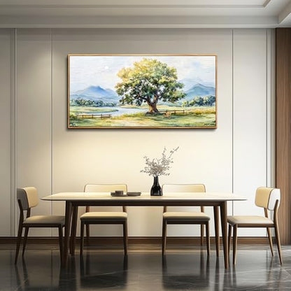Farmhouse Wall Art For Dining Room Canvas Wall Decor For Bedroom Office Green Tree Ink