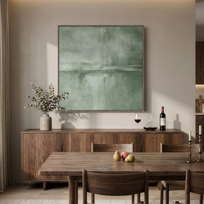 Extra Large Framed Green Abstract Wall Art Decor for Living Room