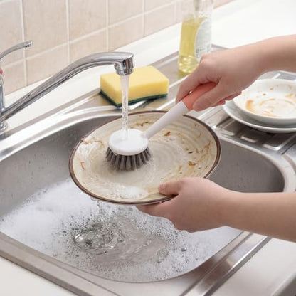 12 Pack Long Handle Dish Scrub Brush Stiff Bristles (12 Count)
