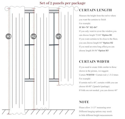 100 Inch Long Blackout Curtains for Sliding Glass Doors (2 Count)