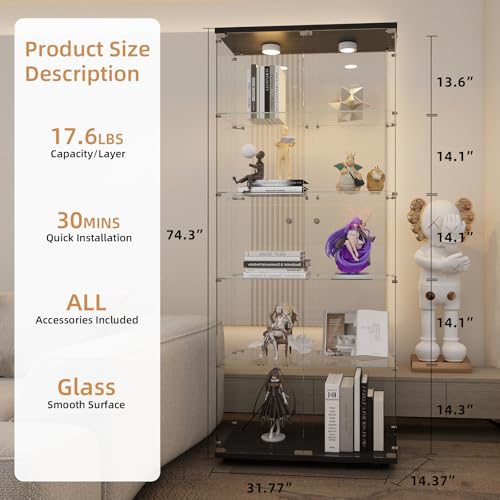 Glass Display Cabinet with LED